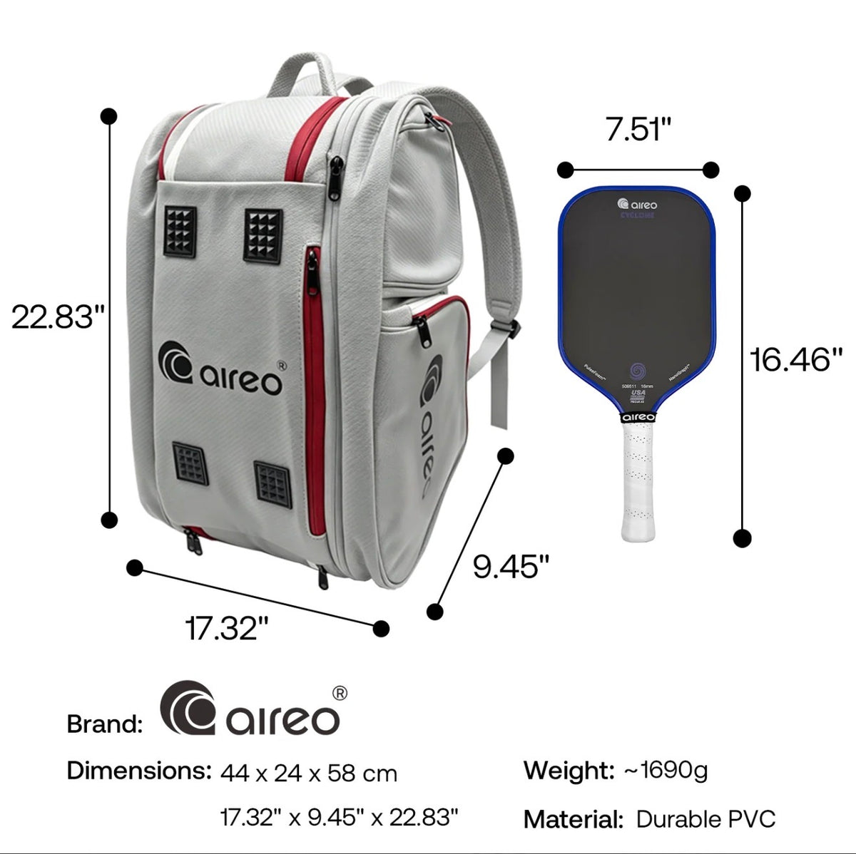 AIREO Tour 2-In-1 Pickleball Backpack