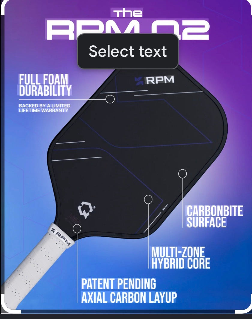 RPM Q Series Widebody Pickleball Paddle - Elite Control, Power & Forgiveness (14mm & 16mm) | UK