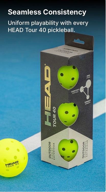 HEAD TOUR 40 3pcs Pickleballs
