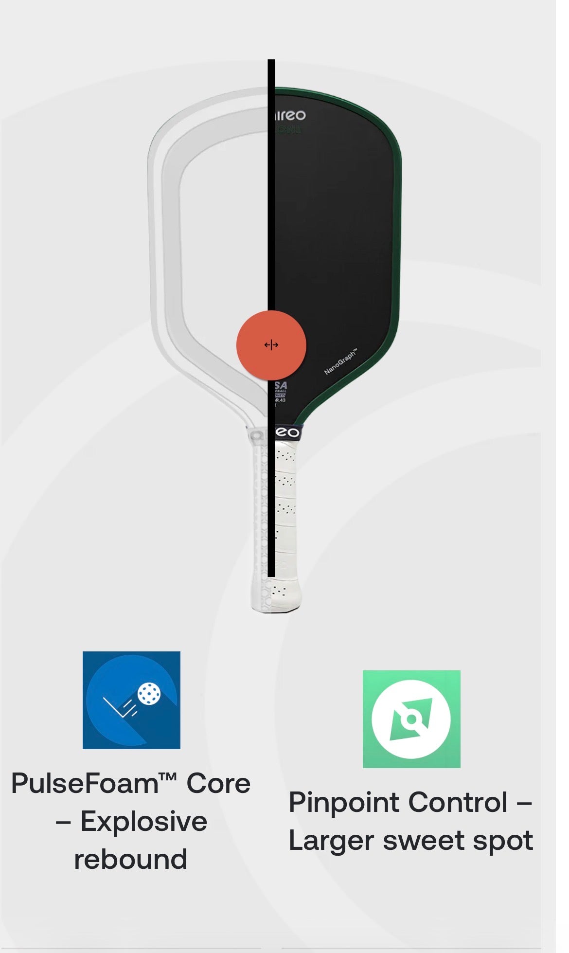 AIREO Cyclone X Hybrid USAP PBCoR .43 Certified 16mm Pickleball Paddle – NanoGraph Grit Surface With PulseFoam™ Power Core For Pro-Level Performance