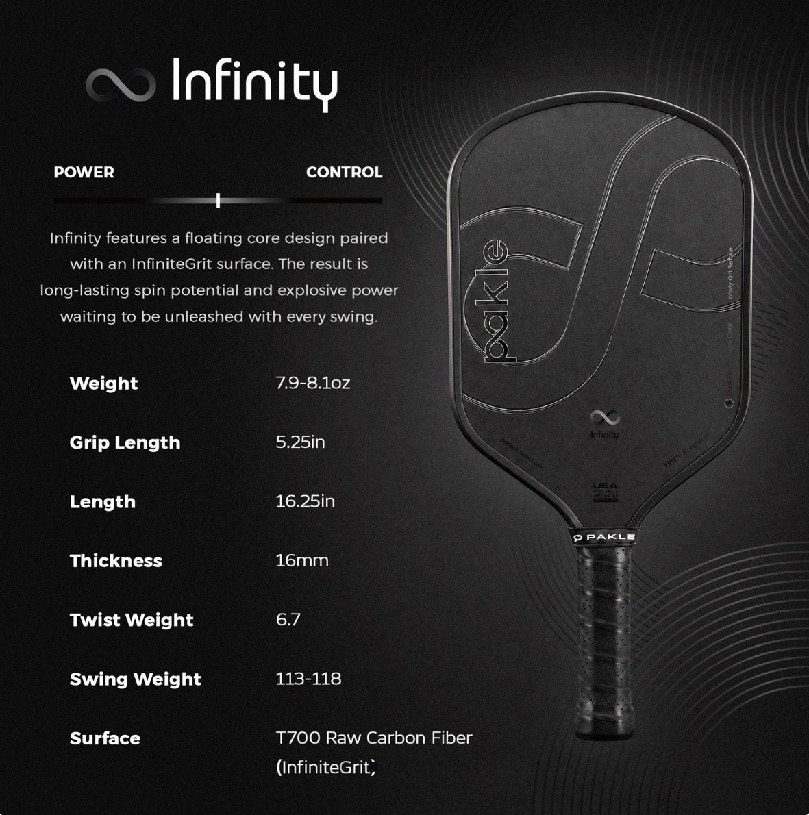 PAKLE Infinity - New Gen4.5 Pickleball Paddle