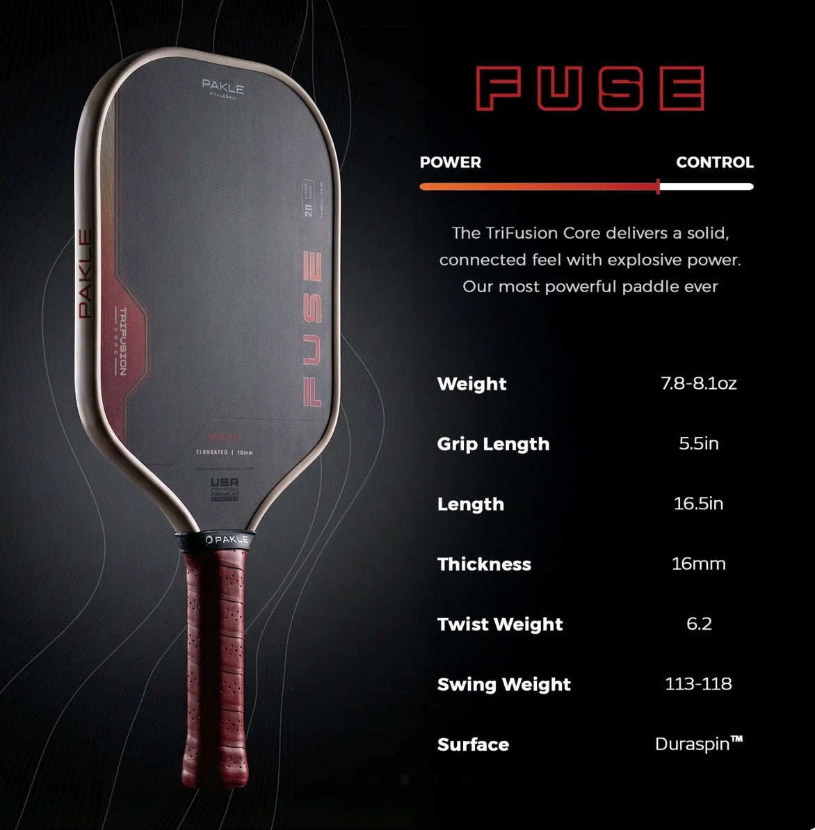 PAKLE FUSE - New Gen4.5 Pickleball Paddle