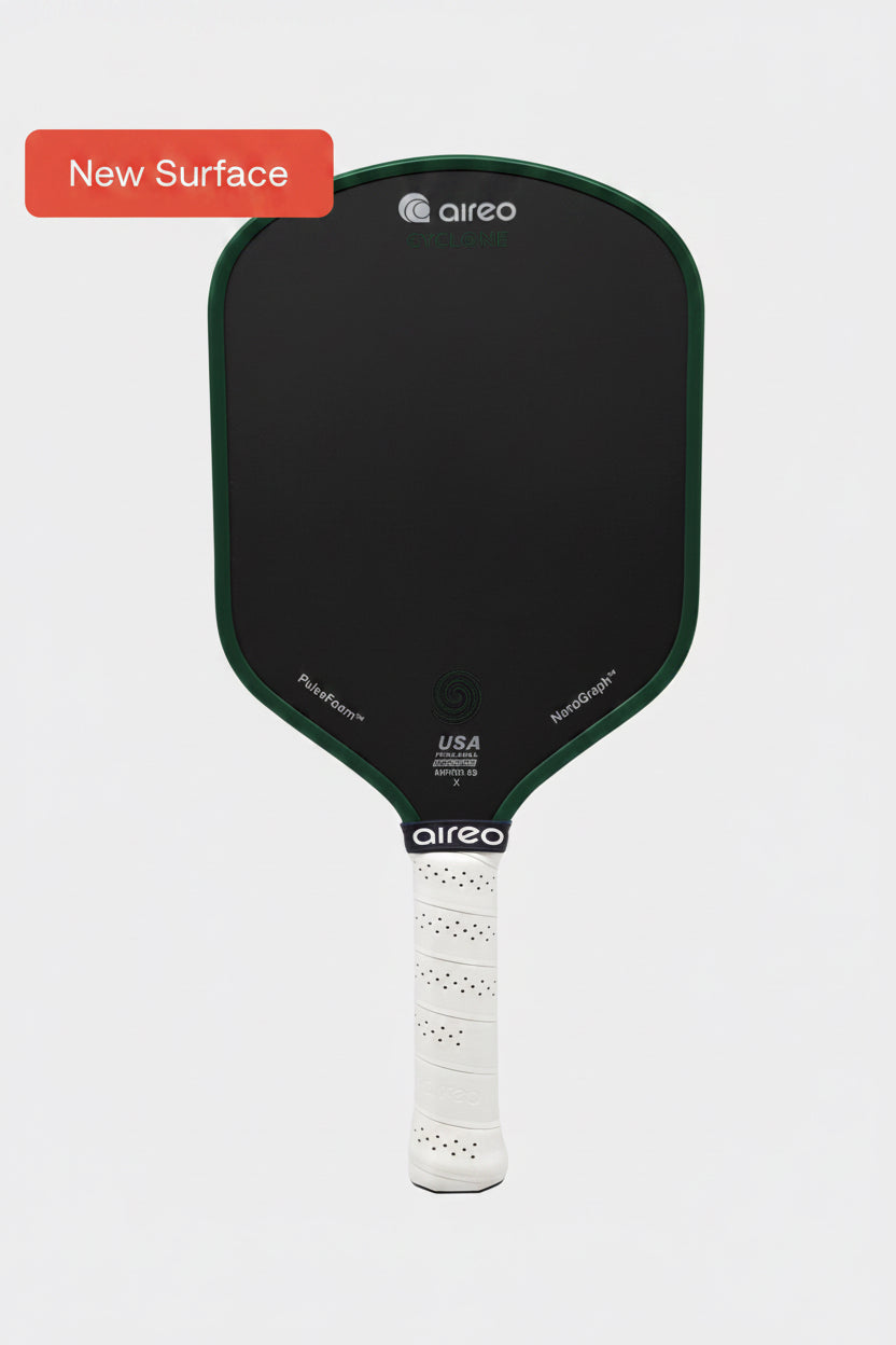 AIREO Cyclone X Hybrid USAP PBCoR .43 Certified 16mm Pickleball Paddle – NanoGraph Grit Surface With PulseFoam™ Power Core For Pro-Level Performance