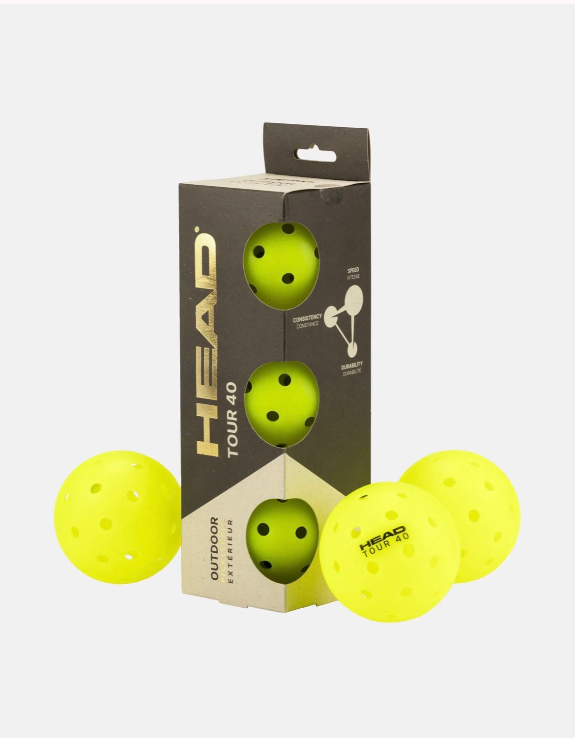 HEAD TOUR 40 3pcs Pickleballs